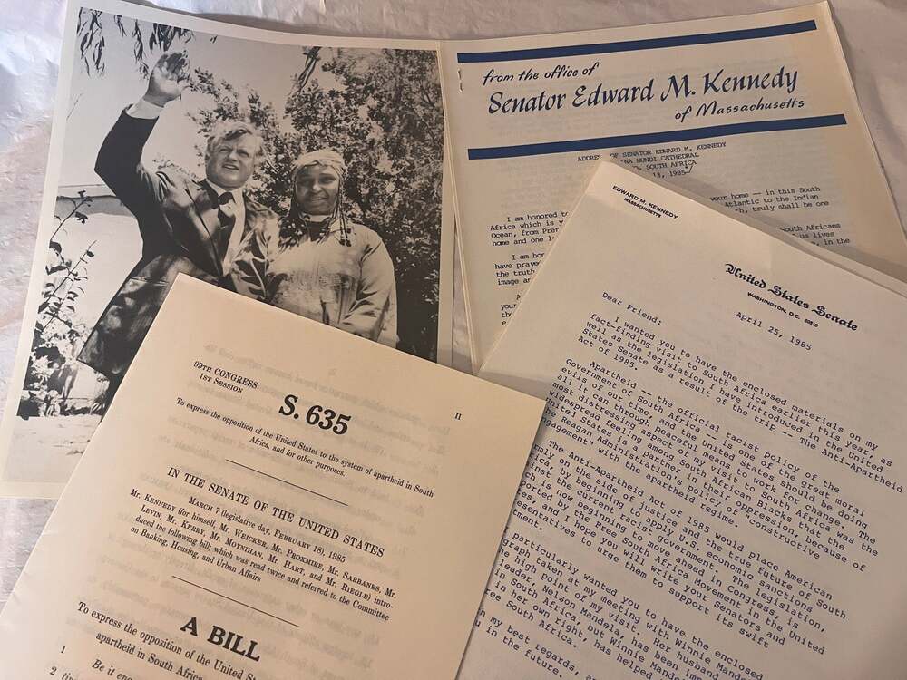 1985 Ted Kennedy Anti-Apartheid Senate Documents Winnie Mandela Photo Lot